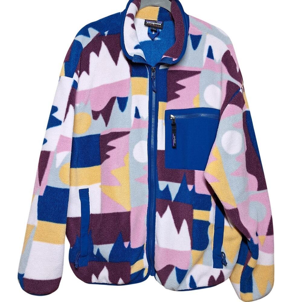 Patagonia Synchilla fullzip retro colors Mountains & moon rare cozy fleece plush